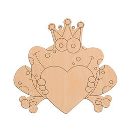 Frog (Style A) with Heart wooden shapes