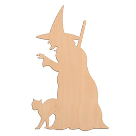 Witch With A Cat wooden shapes