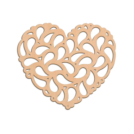 Decorative Heart (Style A) wooden shapes