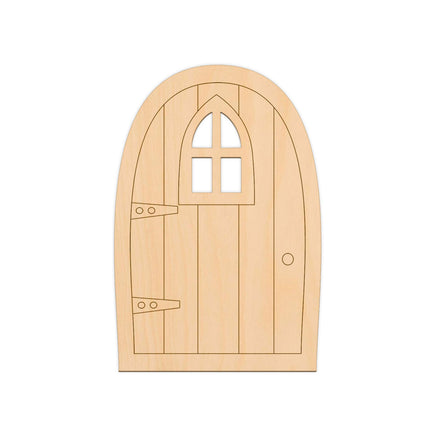 Curved Fairy Door (Style G) - 8cm x 12cm wooden shapes