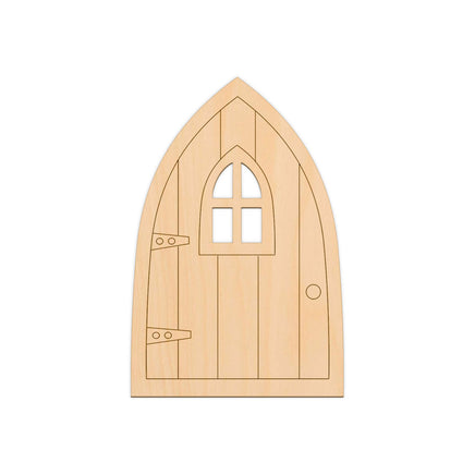 Pointed Fairy Door (Style G) - 8cm x 12cm wooden shapes