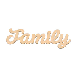 Family Word wooden shapes