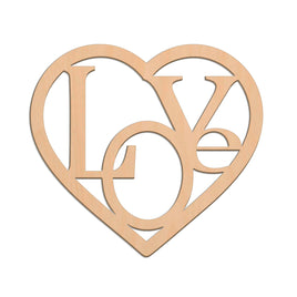 Heart With Love (Style B) wooden shapes