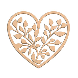 Heart With Leaves wooden shapes