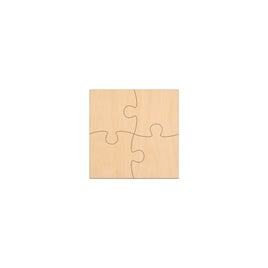 4 Piece Jigsaw - 10cm x 10cm wooden shapes