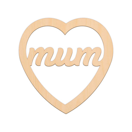 Mum In Heart Frame (Style A) wooden shapes
