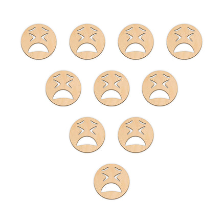 Persevering Face Emoji - 5cm x 5cm wooden shapes