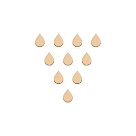 Rain Drop - 2.2cm x 3.2cm wooden shapes