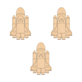 Space Shuttle - 11.4cm x 7.4cm wooden shapes