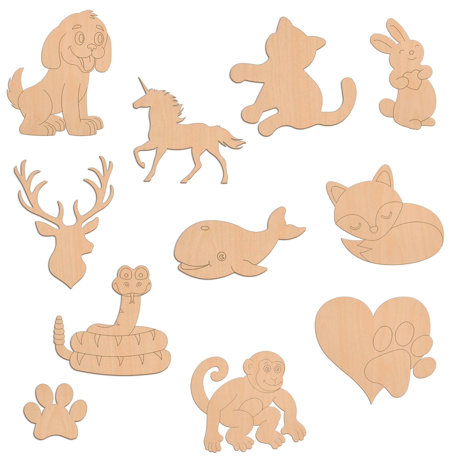 Wooden hot sale animal shapes