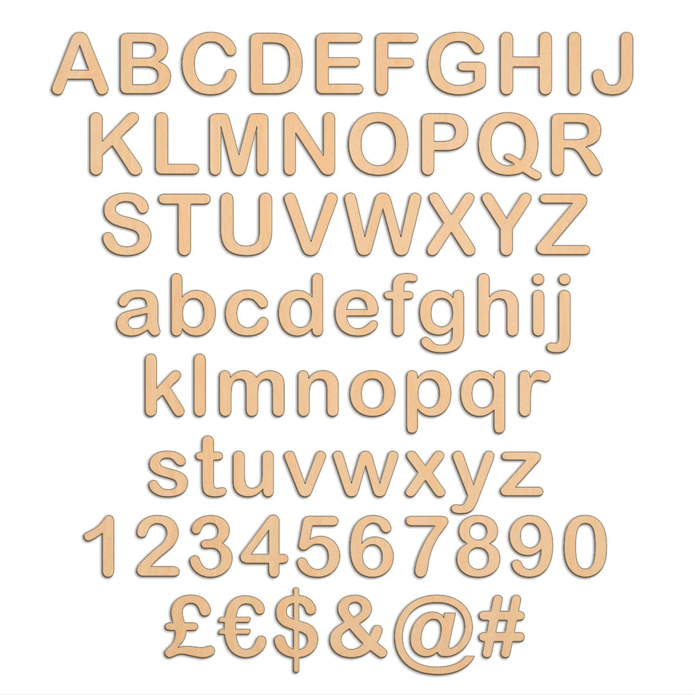 Individual Letters - Arial Rounded | Wood Craft Shapes