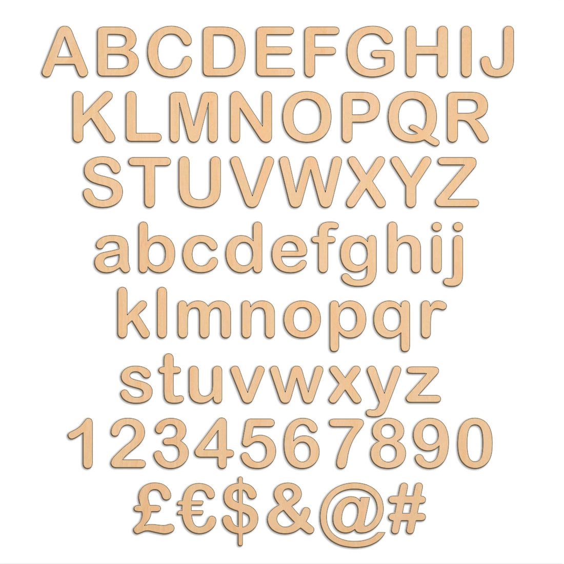 Individual Letters - Arial Rounded | Wood Craft Shapes