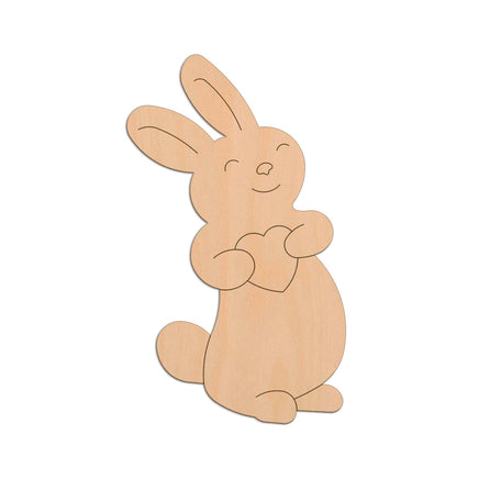 Bunny (Style A) with Heart wooden shapes