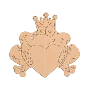 Frog (Style A) with Heart wooden shapes