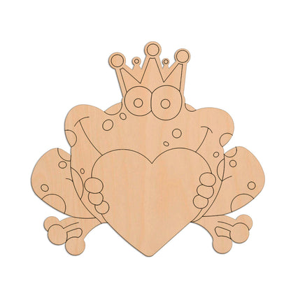 Frog (Style A) with Heart wooden shapes