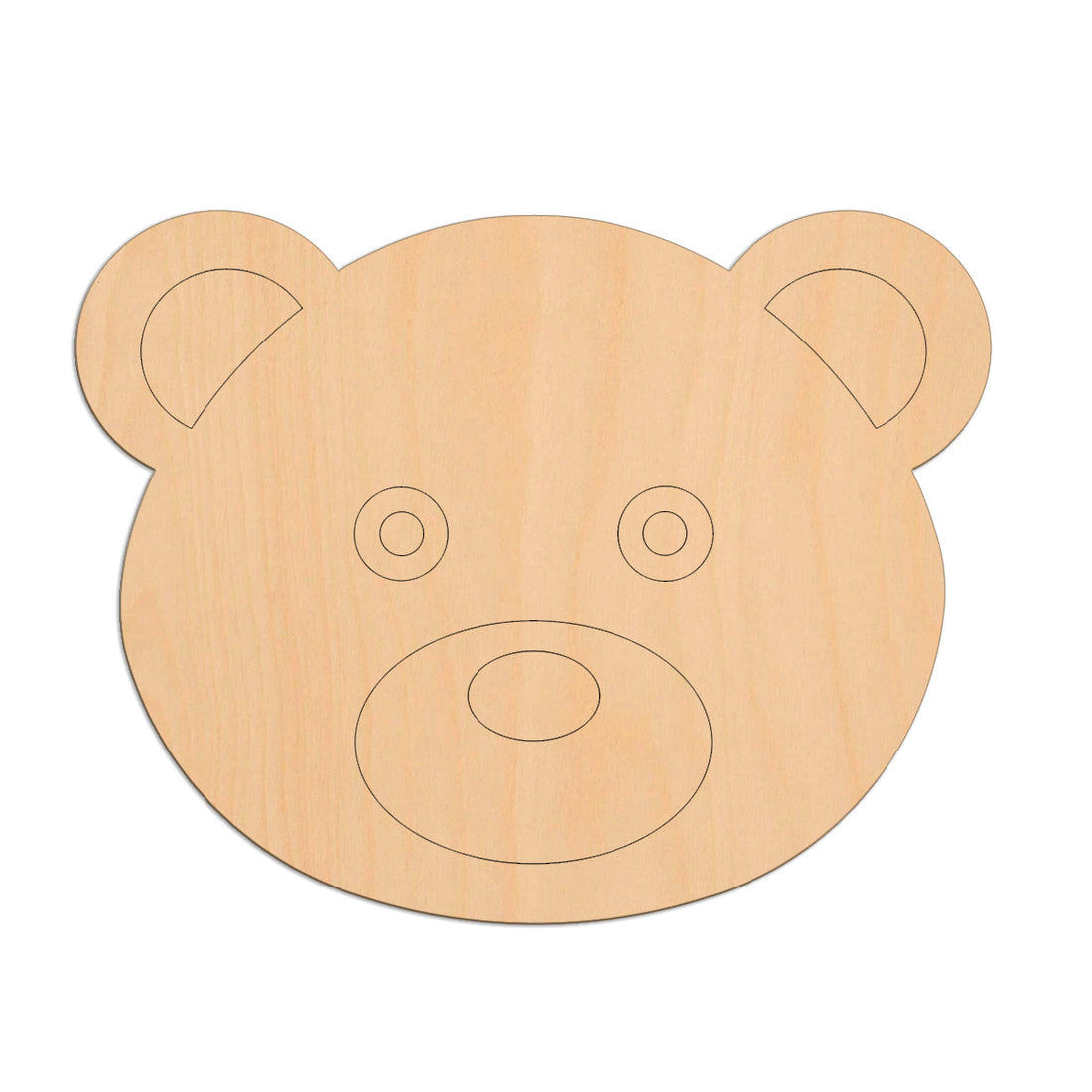 Teddy Face (Style A) | Wood Craft Shapes