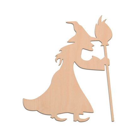 Witch Holding Broom wooden shapes