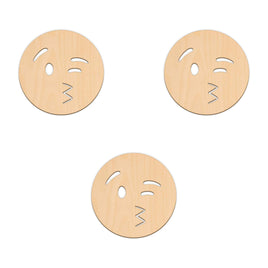 Blowing A Kiss Face Emoji - 10cm x 10cm wooden shapes