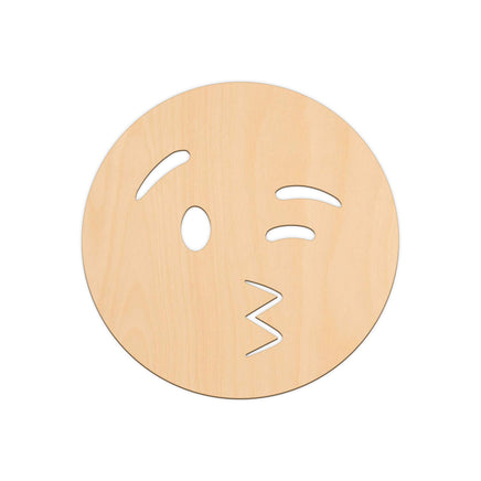 Blowing A Kiss Face Emoji - 25cm x 25cm wooden shapes