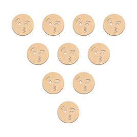 Blowing A Kiss Face Emoji - 5cm x 5cm wooden shapes