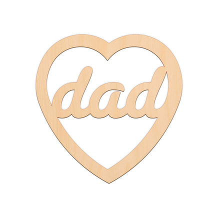 Dad In Heart Frame (Style A) wooden shapes