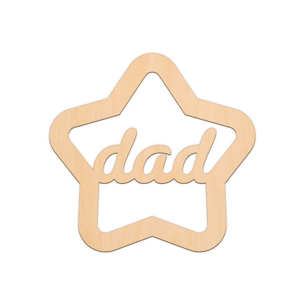 Dad In Star Frame (Style A) wooden shapes