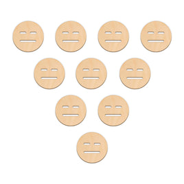 Expressionless Face Emoji - 5cm x 5cm wooden shapes