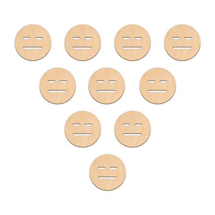 Expressionless Face Emoji - 5cm x 5cm wooden shapes