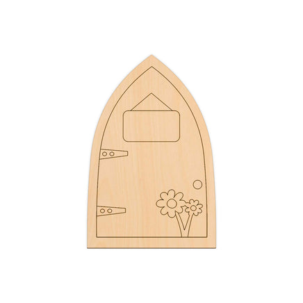 Pointed Fairy Door (Style B) - 8cm x 12cm wooden shapes