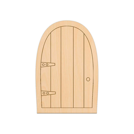Curved Fairy Door (Style C) - 8cm x 12cm wooden shapes