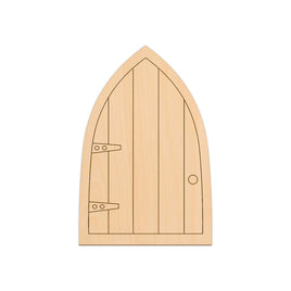 Pointed Fairy Door (Style C) - 8cm x 12cm wooden shapes