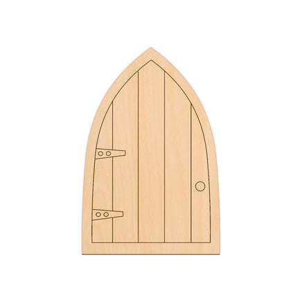 Pointed Fairy Door (Style C) - 8cm x 12cm wooden shapes