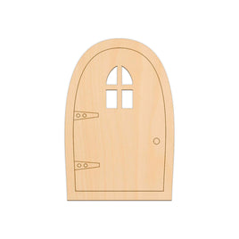 Curved Fairy Door (Style D) - 8cm x 12cm wooden shapes