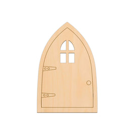 Pointed Fairy Door (Style D) - 8cm x 12cm wooden shapes