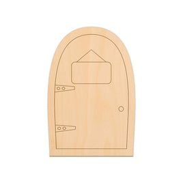 Curved Fairy Door (Style E) - 8cm x 12cm wooden shapes