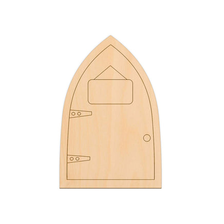 Pointed Fairy Door (Style E) - 8cm x 12cm wooden shapes