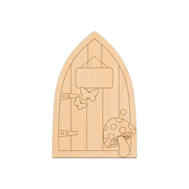 Pointed Fairy Door (Style F) - 8cm x 12cm wooden shapes