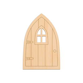 Pointed Fairy Door (Style G) - 8cm x 12cm wooden shapes