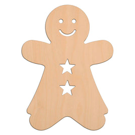 Gingerbread Girl (Style B) Stars wooden shapes
