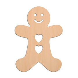 Gingerbread Man (Style B) Hearts wooden shapes