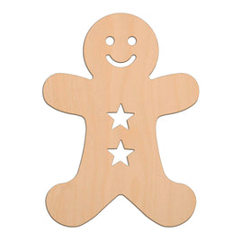Gingerbread Man (Style B) Stars wooden shapes
