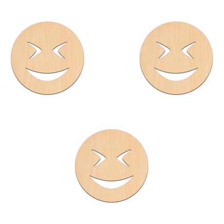 Grinning Squinting Face Emoji - 10cm x 10cm wooden shapes