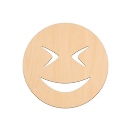 Grinning Squinting Face Emoji - 25cm x 25cm wooden shapes