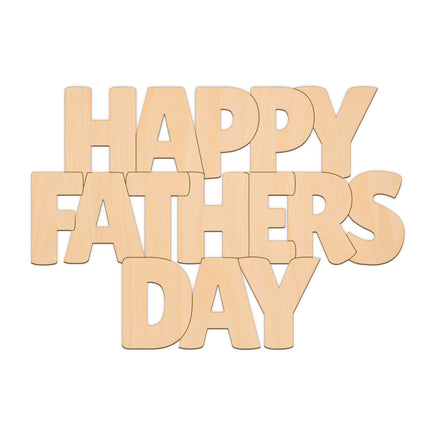 Happy Fathers Day Text (Style A) wooden shapes