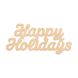 Happy Holidays Words wooden shapes