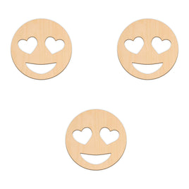 Heart Eyes Face Emoji - 10cm x 10cm wooden shapes