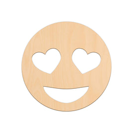 Heart Eyes Face Emoji - 25cm x 25cm wooden shapes