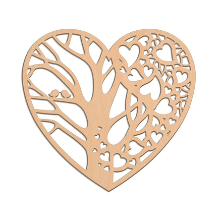 Heart With Tree wooden shapes