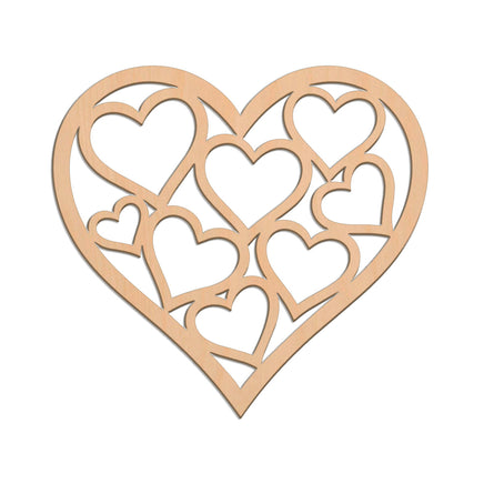 Hearts In Heart wooden shapes