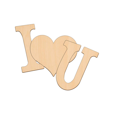 I Love You (Heart) - 20cm x 15.8cm wooden shapes